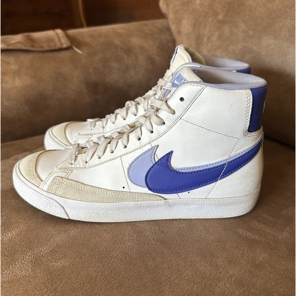 Nike Blazer Mid 77 SE White Double Swoosh Purple Lilac Blue Size US 7Y EU 40